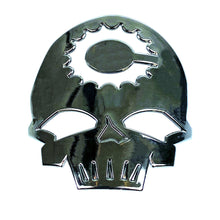 Load image into Gallery viewer, Canfield Bikes Authentic Skully Head Tube Badge - Black Chrome