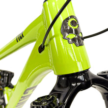 Load image into Gallery viewer, Canfield Tilt V3 with CBF Suspension in Kryptonite Green, short travel enduro, 140mm, Head tube, Head badge