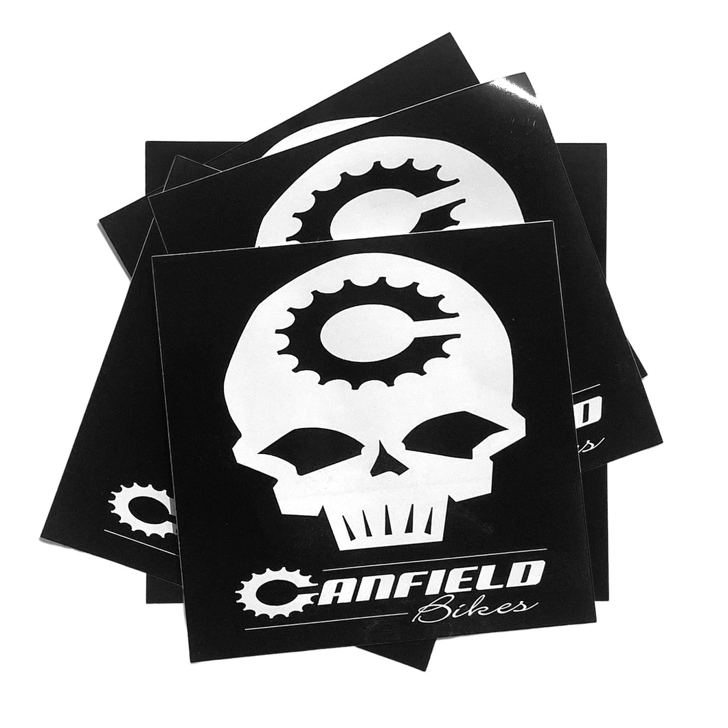 Canfield Bikes B&W Skully Sticker