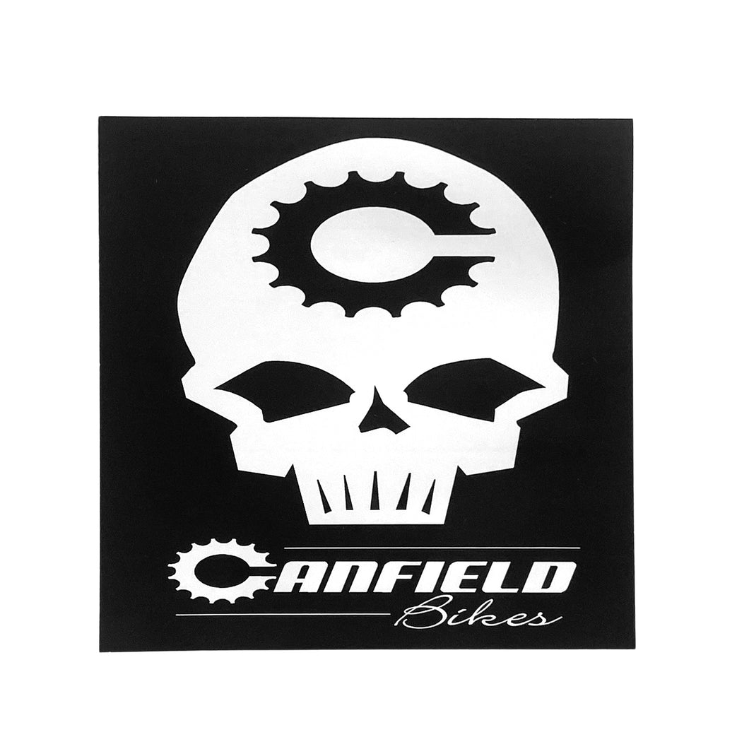 Canfield Bikes B&W Skully Sticker